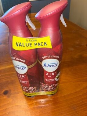 Febreze Cranberry Crumble Air Mist Twin Pack - Red and Yellow